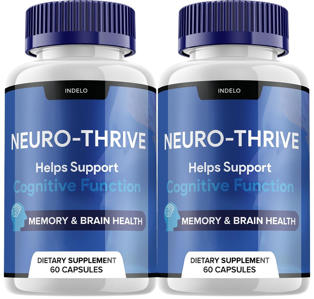 (2 Pack) Neuro Thrive Brain Supplement, Neuro Thrive for Memory Formel, Neuro- Thrive PQQ at reducere de negative virkninger af Brain Fog Neuro- Thrive Cognitive Function NeuroThrive Anmeldelser (120 kapsler)