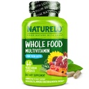 NATURELO Teen Multivitamin - Whole Food Multivitamin for Teenage Boys - Minerals Supplement for Aktive Børn - med Plante Ekstrakter - Non-GMO - Vegan & Vegetar - 60 kapsler