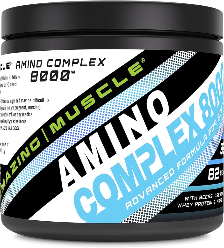 Amazing Muscle Amino Complex Supplement- 124; 8000 Mg Per Serving - 124; 325 tabletter - 124; Formel med Taurine, Creatin, L- Glutamin, Whey Protein, & BCAA 's