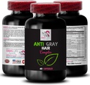 Anti grå hår piller - ANTI GRAY HAIR COMPLEX - Farve vitalitet, Gray hårpleje, Frisk tone, Vibrerende farve, Anti grå hår supplement, Hår skygge kontrol, Youth look 1 flaske 60 kapsler