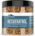 Earthborn Elements Resveratrol 200 Kapsler, Pure & Ufortyndet, Ingen tilsætningsstoffer