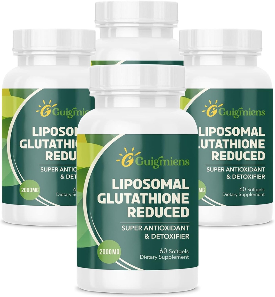 Liposomal Glutathion 2000 MG, 10x Better Absorption, Glutathion Supplement med Hyaluronsyre + Collagen Peptid + Resveratrol, Kraftfuld Antioxidant, Health Aging, Immunforsvar, 240 Tæl