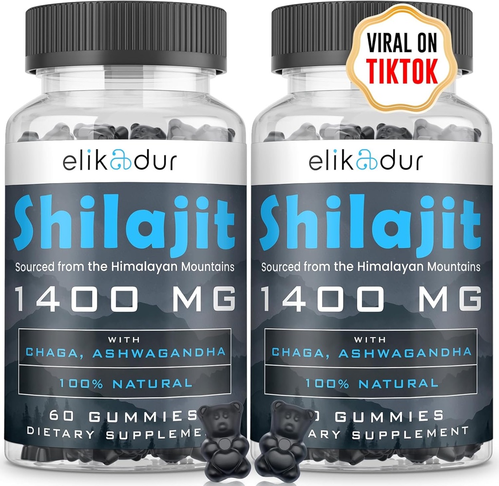 84.000 MG Organic Shilajit Gummies with 85 + Trace Minerals, Fulvic Acid, Shilajit for Mænd & Kvinder, Energy & Immunsupport, High Potency Gold Grade, Sugar- Free, Vegan, 100% Natural 120 Gummies