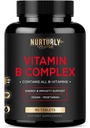Vitamin B Complex - Indeholder alle essentielle B-vitaminer - B1, B2, B3, B5, B6, B7, B9, B12 og biotin - Super B Complex Vitaminer til energi, Immunitet og Mood Support - 90 tabletter