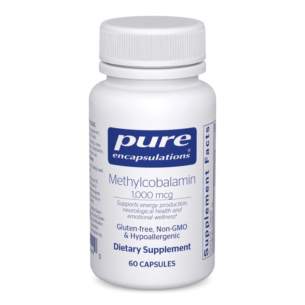 Pure indkapslinger Methylcobalamin 1.000 mcg - vitamin B12 supplement til støtte hukommelse & nerve sundhed - Premium vitamin B12 kapsler - 60 kapsler