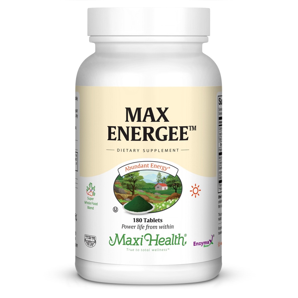 Maxi Health Max Energie - Natural Energy og Stamina Booster - 180 tabletter - Kosher