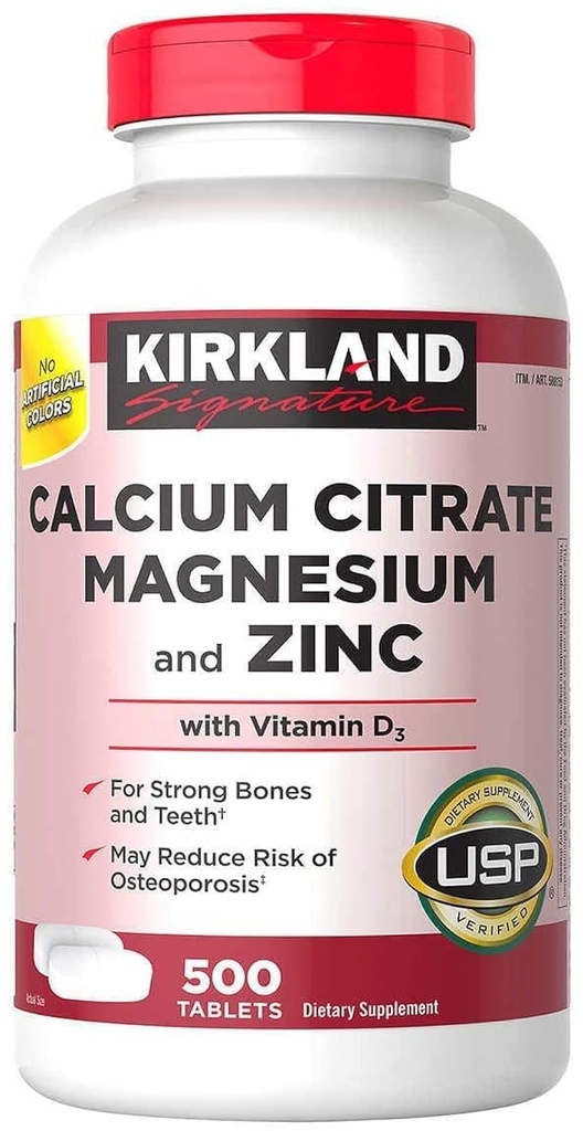 Kirkland Signature Calcium Citrat Magnesium og zink, 500 tabletter