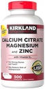 Kirkland Signature Calcium Citrat Magnesium og zink, 500 tabletter