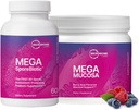 Microbiome Labs MegaSporeBiotic (60 Capsules) + MegaMucosa (5.5oz Powder) Probiotic and Gut Mucosal Support Bundle - Spore-Based Probiotic with Immunoglobulins, Amino Acids Powder Supplement