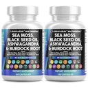 Ren Nutracatic Sea Moss Black Seed Oil Ashwagandha Turmerisk Bladerwrack Burdock & C-vitamin D3 med Elderberry Manuka Mælkebøtte Gul Dock Jod Chlorophyll ACV - 2Pack