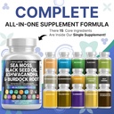 Ren Nutracatic Sea Moss Black Seed Oil Ashwagandha Turmerisk Bladerwrack Burdock & C-vitamin D3 med Elderberry Manuka Mælkebøtte Gul Dock Jod Chlorophyll ACV - 2Pack