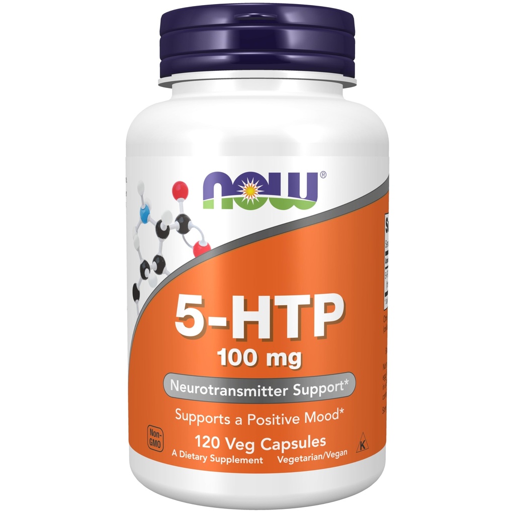 Now Supplements, 5- HTP (5- hydroxytryptophan) 100 mg, Neurotransmitter Support *, 120 Veg kapsler