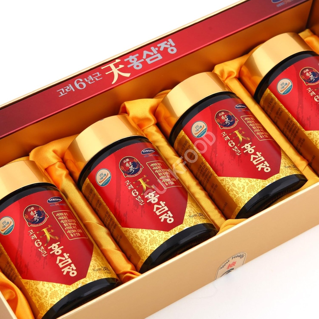 Koreansk 6 år Root Red Ginseng Gold Extract, 240g (8.5oz) X 4ea, Saponin, Panax