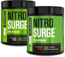 Jacked Factory NITROSURGE Pre Workout Supplement for Energy, Instant Strength Gains, Clear Focus, & Intense Pumper (Arctic White, 30 Servere & Cherry Limeade, 30 Servere)