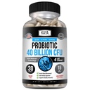 Kaya Naturals Probiotiske 40 Millioner CFU - Probiotika for kvinder, Probiotika for mænd og voksne, Natural - Gut Health & Immunsupport Supplement - fremmer fordøjelsessygdomme - 30 Greve