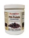 Pea Protein Powder - Usødet - Cappuccino med kaffe pulver & Vanilla ekstrakt, Soy Free, Non- GMO 17.6 oz