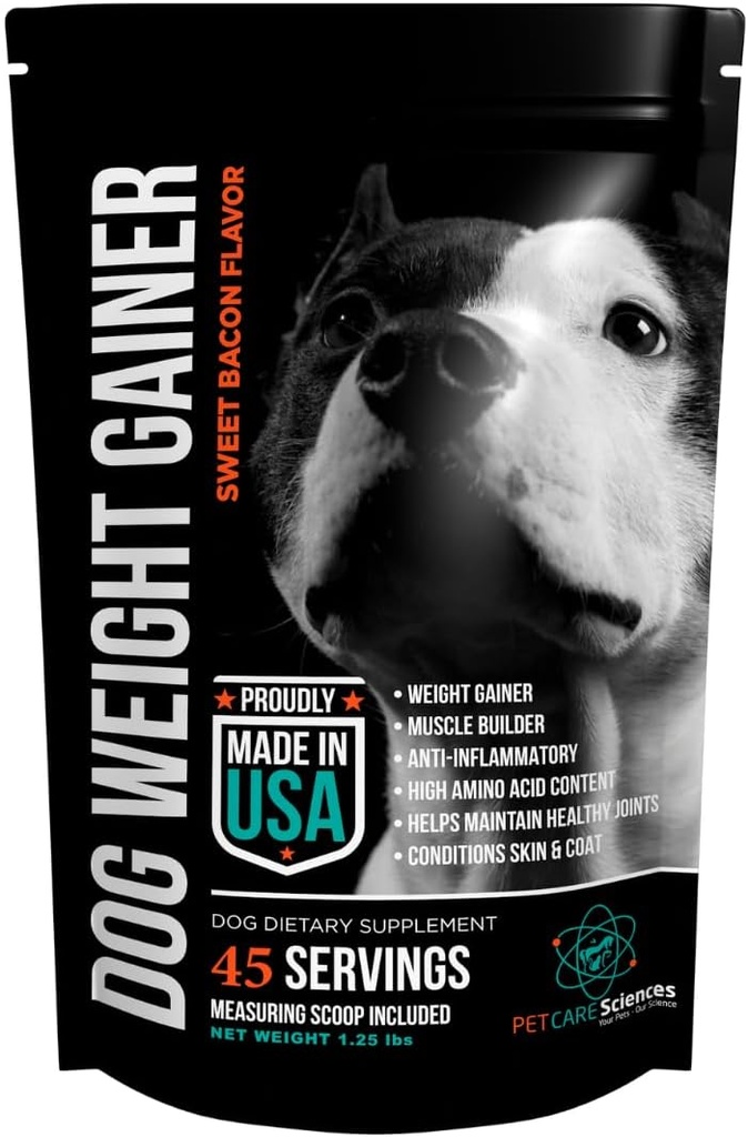 Approx 45 Servings of Dog Weight Gainer - Weight Gain Supplements for Dogs - Canine and Dog Muscle Builder - Made in The USA