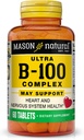MASON NATURAL Ultra B- 100 Complex - Sund hjerte og nervesystem, Forbedrer immunfunktion og energi Metabolisme, 60 tabletter