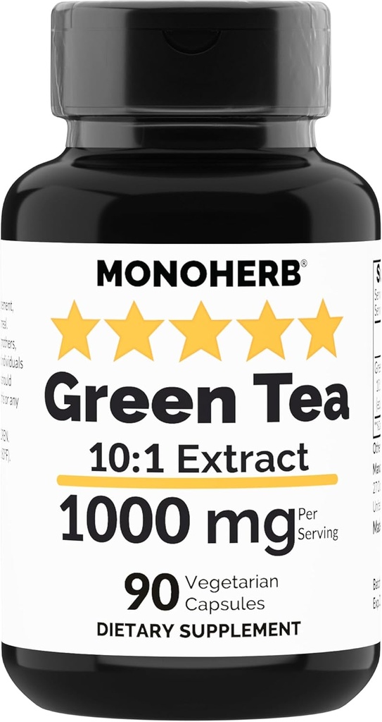 MONOHERB Green Tea Extract 1000 mg - 90 Vegetariske kapsler