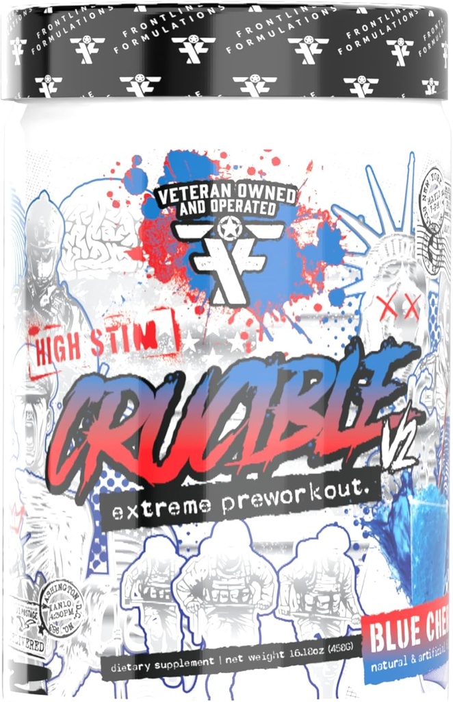Crucible præ-workout pulver, eksplosiv workouts, Laser Focus, High Stim, Amazing Flavor, Veteran ejes og drives (25 Servere, Blå Cherry Slushie)