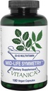 Vitanica - Mid- Life Symmetri, 50- 65 High Potency Daily Multivitamin og Mineral, Vegan, 180 Kapsler