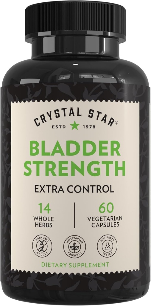 Crystal Star Bstige Styrke (60 Kapsler) - Urværk Urinære Tract Sundhed og ekstra styrke Bstige Control Supplement, Tranebær ekstrakt, Græskar frø ekstrakt, Plantain og Wild Yam Root, Non- GMO