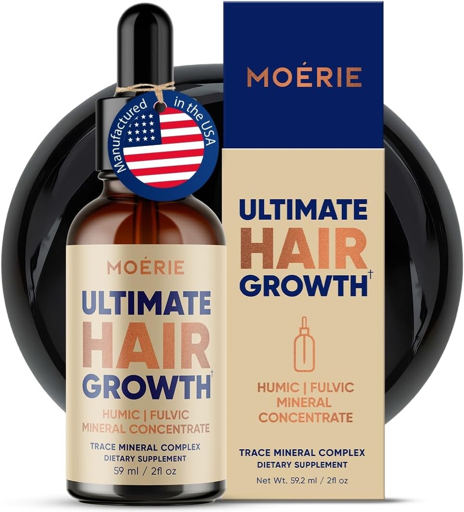 Moerie Fulvic Acid & Humic Acid Trace Mineral Drops - 77 Trace Minerals, 18 Aminosyrer, 5 Vitamin - Fulvic Humic Mineral Blend - Liquid Minerals Supplements - 2fl oz