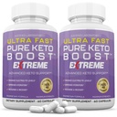 (2 Pack) Ultra Fast Pure Keto Boost ekstreme Keto piller 1675MG Ny & forbedret formel Indeholder Apple Cider Vinciferine Extra Virgin Olivenolie Powder Green Tea Leaf 120 Kapsler