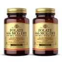 Solgar Folate 666 mcg DFE (Folinsyre 400 mcg) - 250 tabletter, Pack of 2 - Prenatal Support - Non- GMO, Vegan, Gluten Free, Dairy Free, Kosher - 500 Total Servering