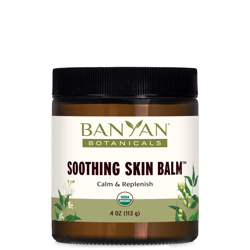 Banyan Botanicals Lindrende hudbalsam - Økologisk Urte Hudpleje Salve med Neem Leaf og Vetiver - Køling og lindrende Balm For Natural Skin Sundhed - 4 oz - Ikke GMO bæredygtigt souced Petroleum Free