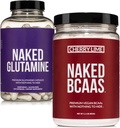 NAKED Cherry Lime BCAAs 34 Sevings + Pure L- Glutamin 240 Kapsler Bundle: Non- GMO, Gluten Free, Muscle Recovery, Nothing Kunstig