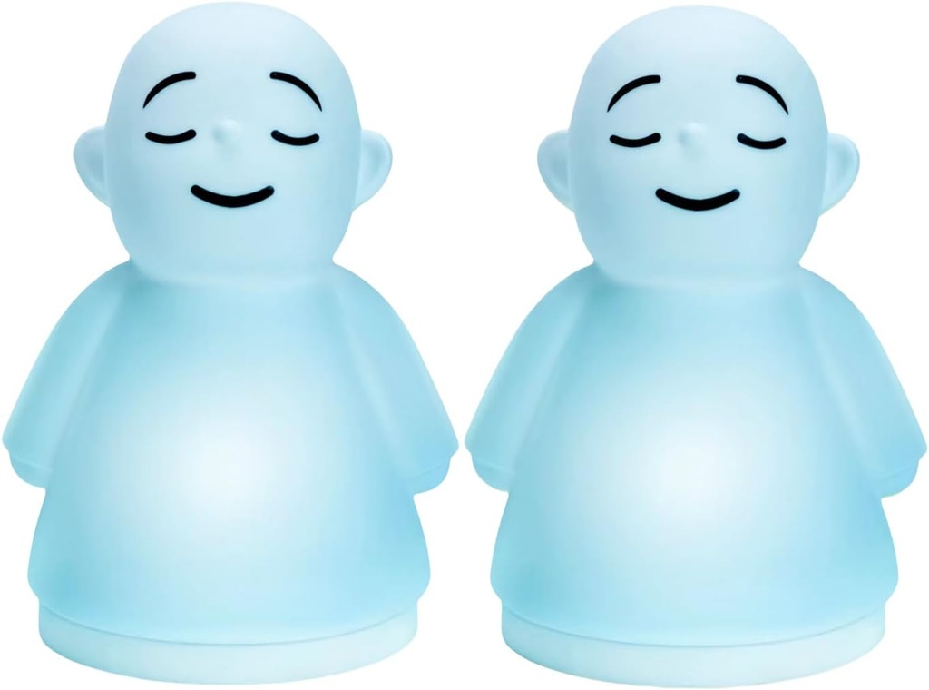 Sæt af 2 Mindfulness Meditation Angst & Stress Relief Tool, Afslappende elementer til voksne børn, Opgraderet 2 i 1 Touch Breathing Night Light