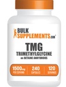 Bulk Supplements.com TMG kapsler - Trimethylglycin som betain vandfri, TMG tillæg - Gluten Free, 2 kapsler pr servering (1500mg), 240 greve (pakke med 1)