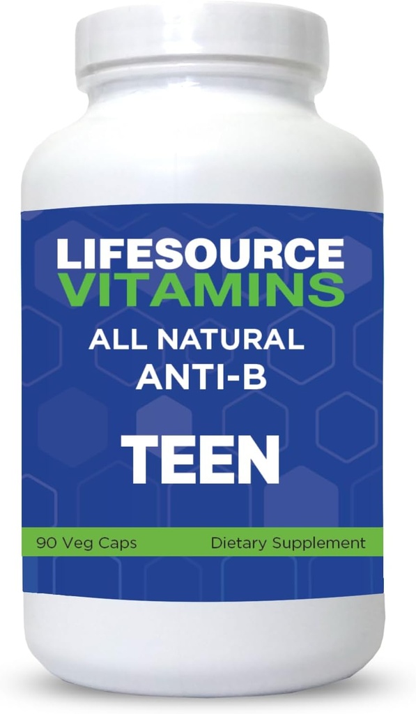 LifeSourceVitaminer Teen Support - Anti- B - 90 Caps - Proprietary Formel -LSV, 1 Greve (pakke med 1)