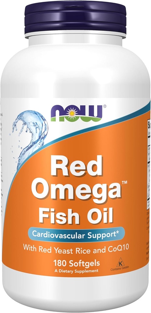Now Foods Supplements, Red Omega ™ med CoQ10 30 mg og Omega-3 Fish Oil, Cardiovaskulær Support *, 180 Softels