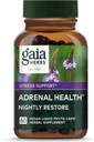 Gaia urter Adrenal sundhed Nightly Gendanne - Urte tillæg med Ashwagandha, Magnolia Bark, Cordyceps, Lemon Balm & Mere * - 60 Vegansk flydende Phyto- kapsler (30 Servere)