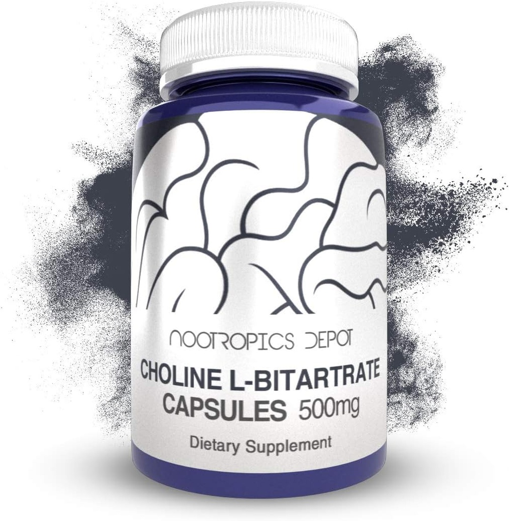 Cholin L- bitartrate kapsler 500 mg (180 greve)
