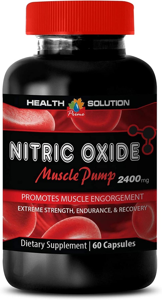 Muskelpumpe før træning - Nitrooxid 2400mg Muskelpumpe, Extreme Strength - Nitrooxid Kosttilskud Natural, Nitrooxid Piller til mænd, Nitrooxid Booster til mænd, Nitrooxid oxide, 1B 60 Kapsler