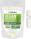 XPRS Nutra Størrelse 2 Tomme kapsler - 100 Tomme Veganske kapsler - Vegetarisk Tomme Pille - DIY vegetabilsk Kapsel Fyldning - Veggie Caps Pills (hvid)