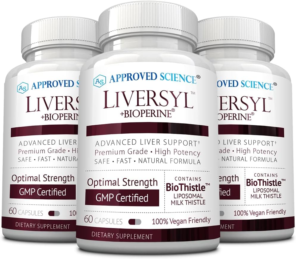 Godkendte Science Liversyl - Support Optimal Leverfunktion - Rense og Detox - Hurtig og effektiv - Milk Thistle, Artiskoke Extract, og Bioperine - Vegan - 180 Count - 3 måneders levering - Made in USA