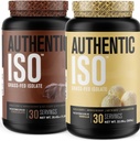 Jacked Factory Authentic ISO Grass Fed Whey Protein Isolate Powder - Low Carb, Non- GMO Muscle Building Protein w / No Fillers (Chocolate, 30sv) & (Vanilla, 30sv)