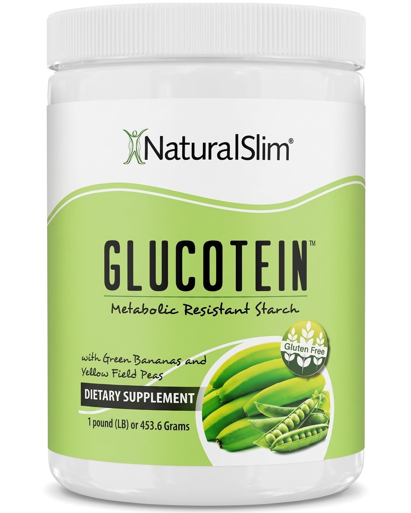 NaturalSlim Prebiotic Resistent Stivelse tillæg med Green Banana Mel Organic & Pea Stivelse Blend Glucosein Powder - Non- GMO & Gluten Free - 16 Serveringer
