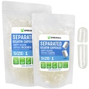 XPRS Nutra størrelse 1 Gelatine adskilte kapsler - 500 Tomme piller kapsler adskilt i poser - Clear Tomme piller til Do- It- Yourself gør supplement Fyldning