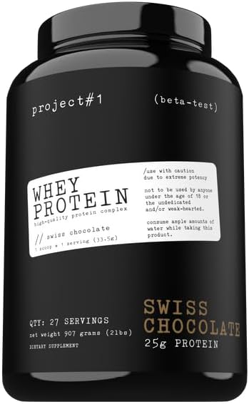 Project #1: Whey Protein Plus | Micro-Filtered Whey Isolate Powder for Muscle Development & Rapid Recovery | Whey Protein Powder - Protein Drinks or Workout Smoothie | 28 Servings - Swiss Chocolate