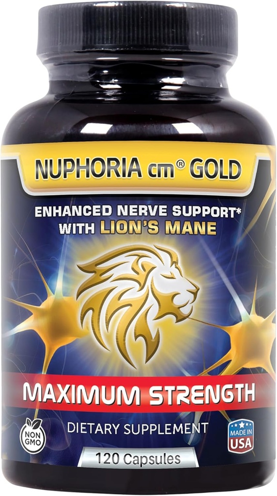 Nuphoria cm ® Guld - Nerve Support Formel med R- Alpha Lipoic Acid og Premium B Vitaminer - 30 dages levering 120 kapsler