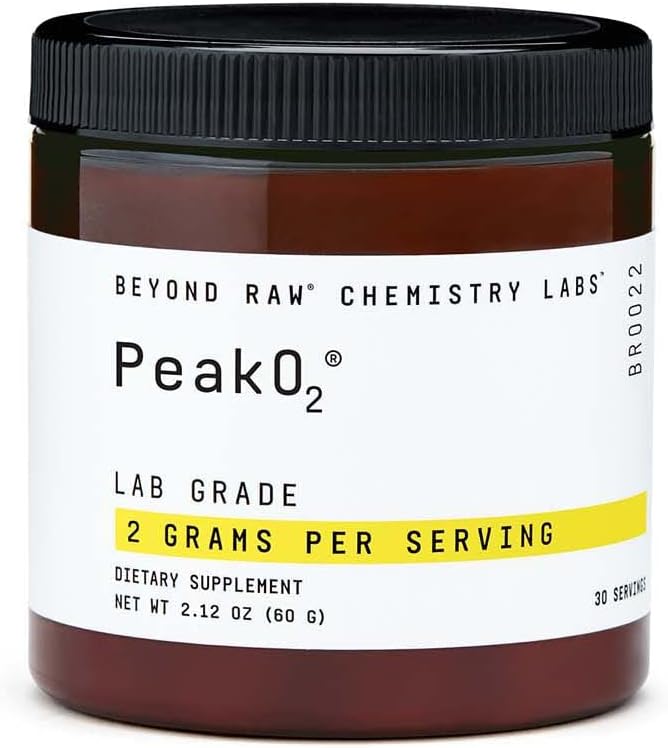 BEYOND RAW Kemi Labs Peak 02 Powder, Giver udholdenhed under træning, 30 Servere