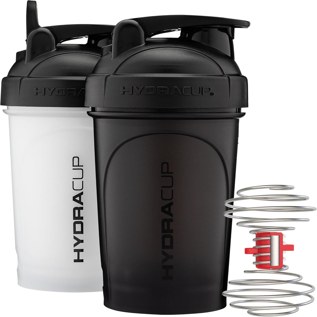 Hydra Cup ProFlow Shaker Flasker # 124; Protein Shaker Cups med Whish Ball, Leak- Proof Lid, Skjult Carry Handle # 124; BPA- Free Gym Mixer til Protein Powder, Blanding Kosttilskud (2 pakke med Power Whish)