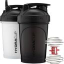 Hydra Cup ProFlow Shaker Flasker # 124; Protein Shaker Cups med Whish Ball, Leak- Proof Lid, Skjult Carry Handle # 124; BPA- Free Gym Mixer til Protein Powder, Blanding Kosttilskud (2 pakke med Power Whish)