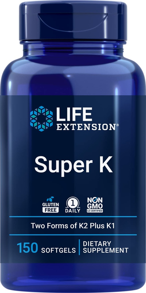 Life Extension Super K, 150 Softgels, med vitamin K1 og K2 - MK4 & MK7