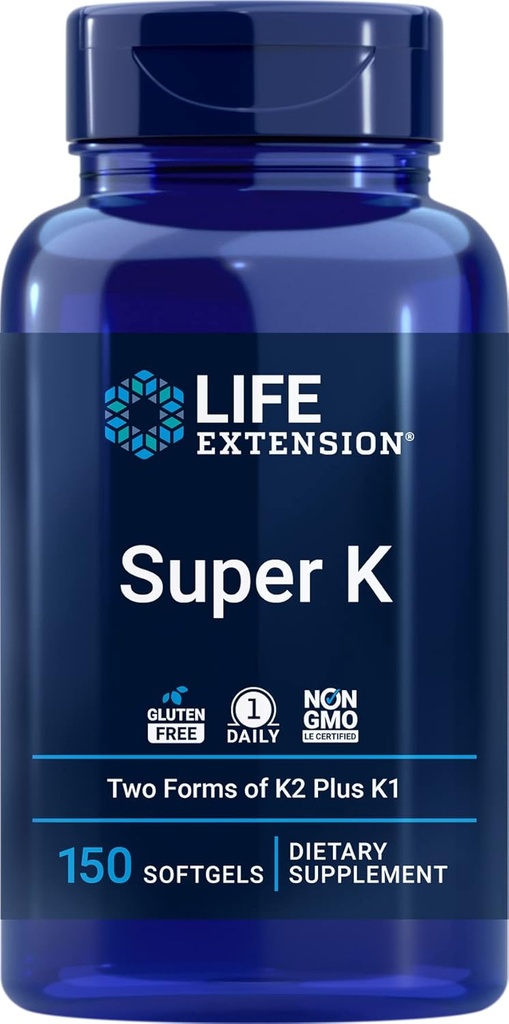 Life Extension Super K, 150 Softgels, med vitamin K1 og K2 - MK4 & MK7
